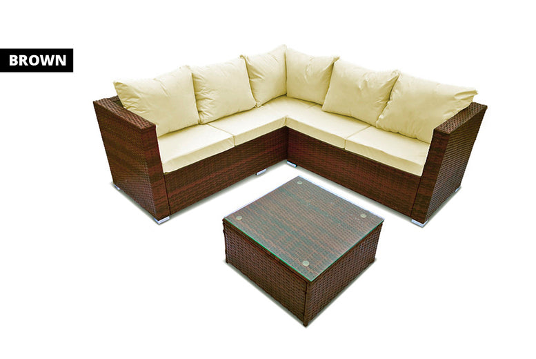 5-Seater Temple Rattan Corner Sofa Set