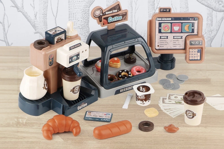 Kids 3-in-1 Toy Coffee Machine Barista Set!