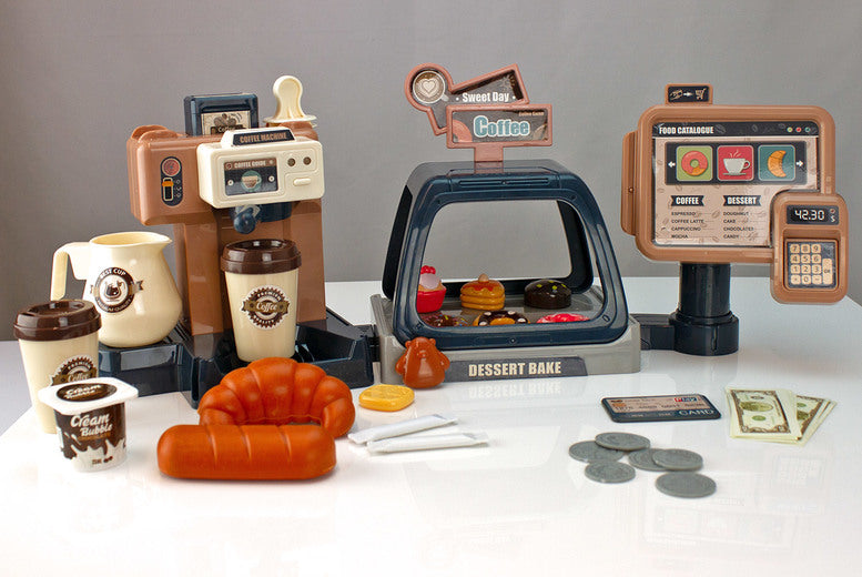 Kids 3-in-1 Toy Coffee Machine Barista Set!