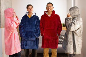 Thick Super Soft Sherpa Lined Hoodie Blanket - 4 Colours!