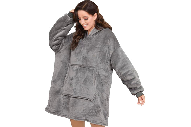 Thick Super Soft Sherpa Lined Hoodie Blanket - 4 Colours!